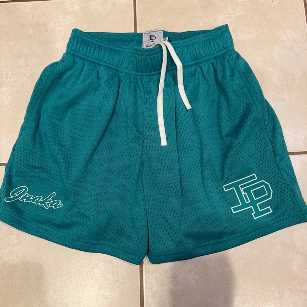 Inaka Men’s Power Mesh Shorts Teal Blue Size Small NWT athletic gym